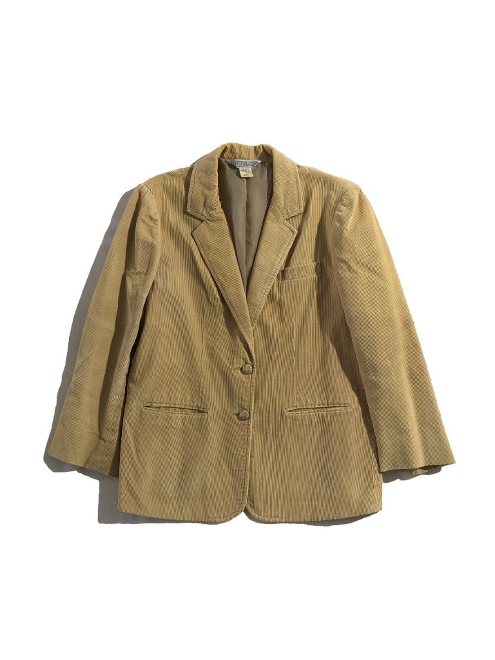 Vintage B.J. Barnett Blazer Womens Size 12 Khaki Corduroy Classic Jacket